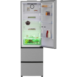 Beko B3RGNA354HXB1, 351 L, Clasa E, No Frost, HarvestFresh, AeroFlow, Control electronic, 203 cm, Inox