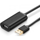 Cablu periferice Ugreen US121 Extensie USB tip A 2.0 Male la USB tip A 2.0 Female, Amplificator de semnal, 5 m, Negru