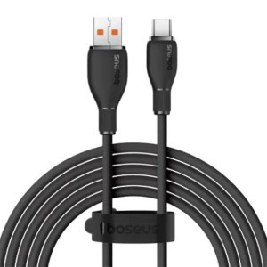 Cablu de date / adaptor Baseus Pudding, USB Male la USB-C Male, 100 W, 2 m, Black