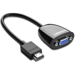 Ugreen 1x HDMI Male - 1x VGA Female, Negru