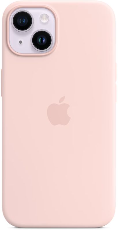 Apple Protectie pentru spate, material silicon, cu MagSafe pentru iPhone 14, culoarea Chalk Pink