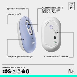 Logitech Pop Icon Combo, Bluetooth, Lilac
