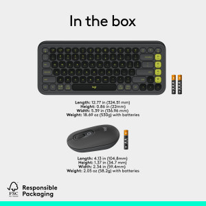 Logitech Pop Icon Combo, Bluetooth, Graphite