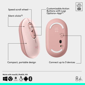Logitech POP Mouse, Bluetooth, Rose