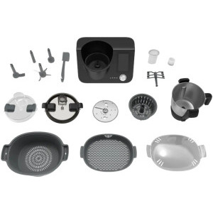 AENO Multicooker ACR0001S, peste 150 retete integrate, 8 programe automate, ecran tactil, cantar incorporat, 1000 W + 600W, 3.5L, Negru