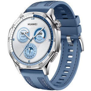 SmartWatch Huawei Watch GT 5, 46mm Tarnish Stainless Steel, curea Blue Woven