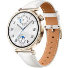 SmartWatch Huawei Watch GT 5, 41mm Pale Gold Stainless Steel, curea White Composite Leather