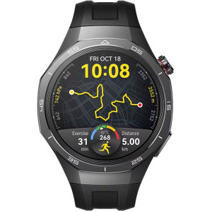 Huawei Watch GT 5 Pro, 46mm Tarnish Titanium, curea Black Fluoroelastomer