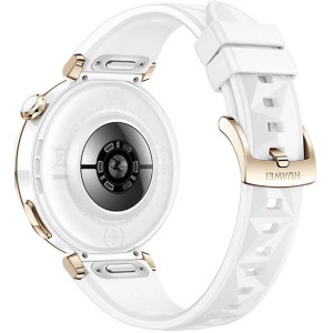 Huawei Watch GT 5 Pro, 42mm Ceramic White-Gold, curea White Silicone