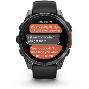 Garmin Fenix 8, 47mm Slate Gray, Black Silicone