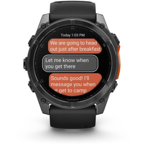 Garmin Fenix 8, 51mm Slate Gray, Black Silicone
