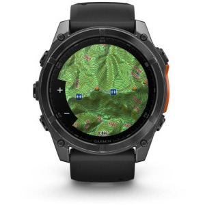 Garmin Fenix 8, 51mm Slate Gray, Black Silicone