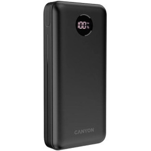 Canyon CNE-CPB2002B, 2x USB, 1x USB-C, 20000 mAh, 5A, Black