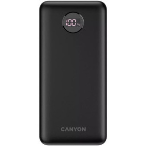 Canyon CNE-CPB2002B, 2x USB, 1x USB-C, 20000 mAh, 5A, Black