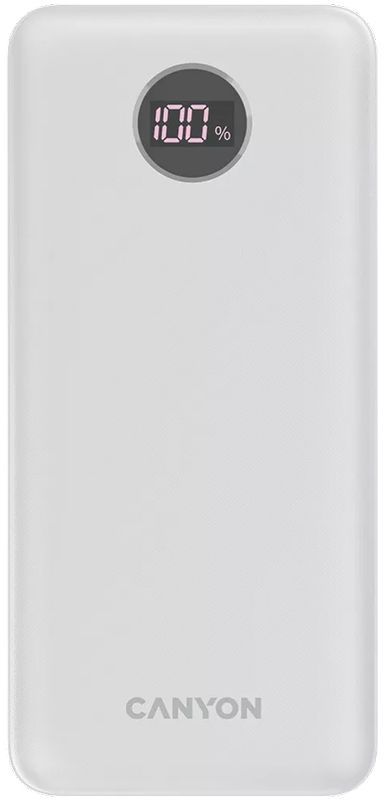 Baterie externa Canyon CNE-CPB2002W, 2x USB, 1x USB-C, 20000 mAh, 5A, White