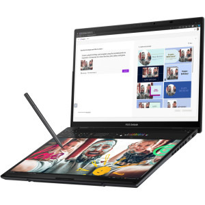 ASUS 14'' Zenbook Duo OLED UX8406CA, 3K 120Hz Touch, Procesor Intel® Core™ Ultra 9 285H (24M Cache, up to 5.40 GHz), 32GB LPDDR5X, 2TB SSD, Intel Arc 140T, Win 11 Pro, Inkwell Gray
