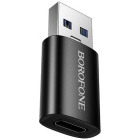 Cablu de date / adaptor Borofone BV26B Adaptor OTG, USB Male la USB-C Female, Black