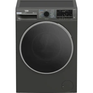 Beko B5WFU69415MB2 ES, 9 kg, 1400 RPM, Clasa A, ProSmart Inverter, EnergySpin, SteamCure, AquaWave, HomeWhiz, Gri