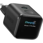 Incarcator retea Anker Nano A121DG11, 1x USB-C, Quick Charge 45 W, GaN, Display, Black