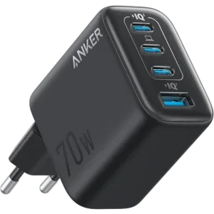 Anker Zolo A121CG11, 3x USB-C, 1x USB, Quick Charge 70 W, GaN, Black