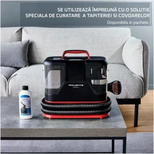Rowenta Clean It IN5012F0, cu spalare, 400W, 1.5L, Negru/Rosu