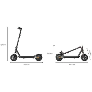 Xiaomi Trotineta electrica Scooter 5 Pro, Putere 400 W, Autonomie 60 km, Viteza max 25 km/h, Greutate max 120 kg, Roti 10 inch, Negru
