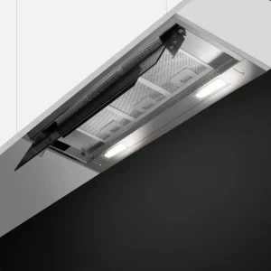 Turbionaire integrata TNP90BS, Putere de absorbtie 800 m3/h, Clasa A+, Iluminare LED, Dubla aspiratie, Sticla tratata termic, Tuya, 90 cm, Inox