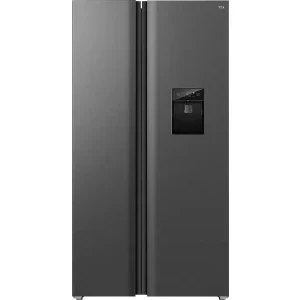 Frigider Side By Side TCL RP631SLE1, 631 L, Clasa E, Total No Frost, Inverter, AAT, Swing Flow, Dozator de apa, Control electronic, 177 cm, Gri