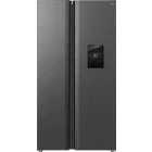 Frigider Side By Side TCL RP631SLE1, 631 L, Clasa E, Total No Frost, Inverter, AAT, Swing Flow, Dozator de apa, Control electronic, 177 cm, Gri