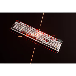 QwertyKey 100 Apex RGB White Liniar Prelubrifiat V2 Switch Mecanica
