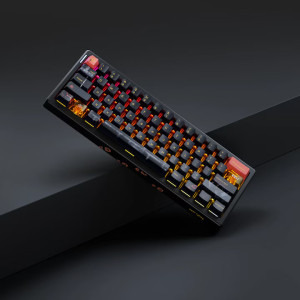 QwertyKey 61 Pro Fallout RGB Black Liniar Prelubrifiat V2 Switch Mecanica