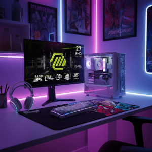 PC Gaming ZMEU Alb Battle Pack (include PC Gaming, Monitor Gaming, Mouse, Tastatura, Casti, Mouse pad)