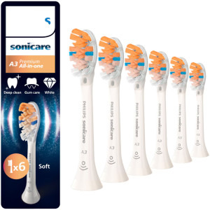 Philips Sonicare Rezerve periuta de dinti electrica Premium All-in-One HX9096/87 Alb, 6 buc