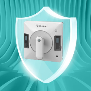 Tellur Robot curatare geamuri WiFi RWC02, 2 rezervoare de apa, anti cadere, Alb