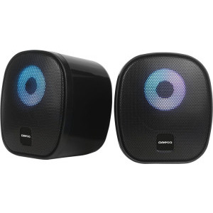 Omega Boxa OGG115 2.0, 6W RMS, RGB, USB, 3.5 mm Audio, Black