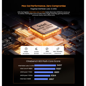 Blackview MP100 Pro, Intel Core i3-1215U 4.4GHz, 16GB RAM, 512GB SSD, UHD Graphics, Windows 11 Pro