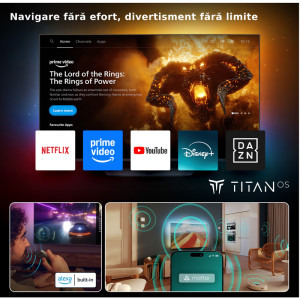 Philips Smart TV 65PUS9010/12 Seria PUS9010/12 164cm gri 4K UHD HDR Ambilight pe 3 laturi