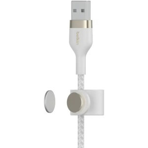 Belkin BoostCharge Pro Flex Braided Silicone USB Male la Lightning Male, 2m, White