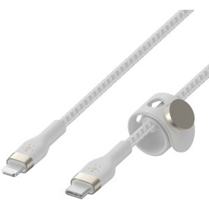 Belkin BoostCharge Braided Silicone USB-C Male la Lightning Male, 1m, White