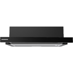 Hota incorporabila Heinner telescopica HTCH-MD400GBK, Putere de absorbtie 400 m3/h, Clasa B, 2 trepte de viteza, Iluminare LED, 60 cm, Negru