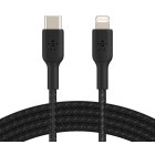 Cablu de date / adaptor Belkin BoostCharge Braided, USB-C Male la Lightning Male, 2m, Black
