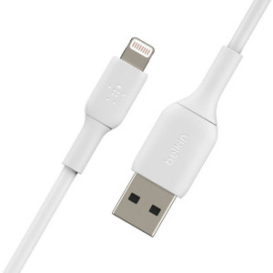 Belkin BoostCharge, USB-C Male la Lightning Male, 1m (2 buc.), White