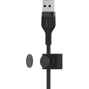 Belkin BoostCharge Pro Flex, USB Male la Lightning Male, 1m, Black