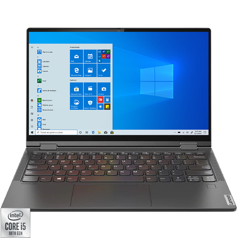 Ultrabook Lenovo 13.3'' Yoga C640, FHD IPS Touch, Procesor Intel® Core i5-10210U (6M Cache, up to 4.20 GHz), 8GB DDR4, 256GB SSD, GMA UHD, Win 10 Home, Iron Grey