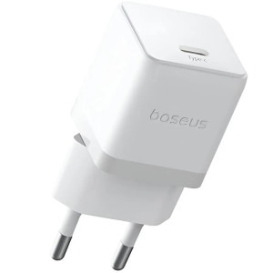 Baseus Palm, Quick Charge 20W, 1x USB-C, White + cablu USB Type-C la USB Type-C 1m
