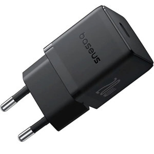 Baseus Palm, Quick Charge 20W, 1x USB-C, Black + cablu USB Type-C la USB Type-C 1m