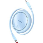 Cablu de date / adaptor Baseus Free2Draw Mini, USB-C Male la USB-C Male, 100 W, Retractabil, 1 m, Blue