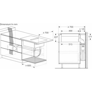 Bosch PXX801D67E, Inductie, 4 zone de gatit, Hota integrata, 2 Flex Zone, Putere de absorbtie 500 m3/h, 80 cm, Negru