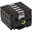 Brother Banda Laminata 12 mm black on clear 5-Pack