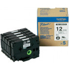 Consumabil Brother Banda Laminata HGe-231V5 12 mm Black on White 5-Pack